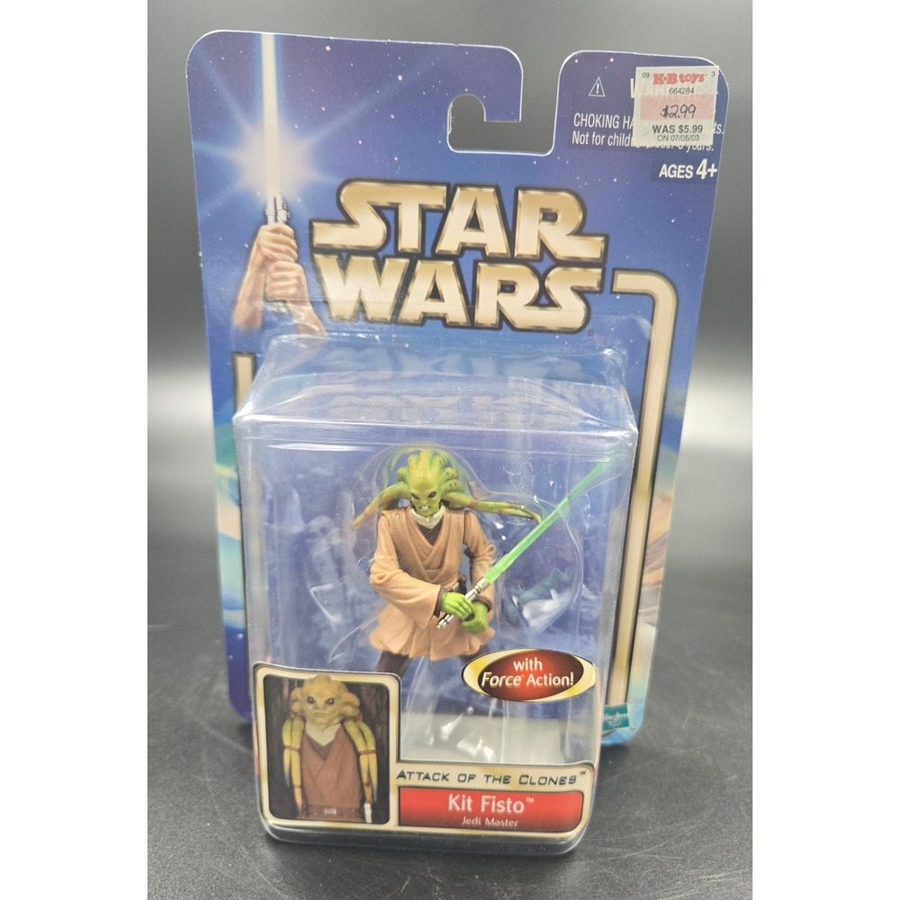 Star Wars Attack of the Clones Kit Fisto Jedi Master Action Figure Hasbro 2002